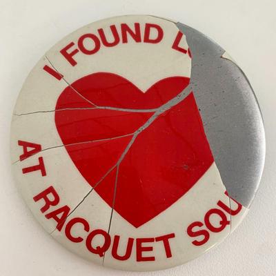 I found love at racquet square vintage pin
