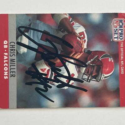 Atlanta Falcons Chris Miller 1990 NFL #35 signed trading card