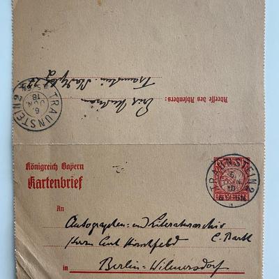 Erich Hartmann signed letter