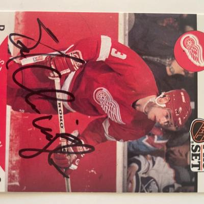 Detroit Red Wings Steve Chiasson 1990 Pro Set #69 signed trading card