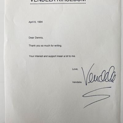 Vendela Kirsebom signed letter