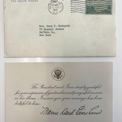 First Lady Mamie Eisenhower facsimile letter with first day cover