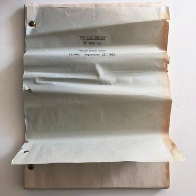 Our Miss Brooks 1955 Original Script - TV Show 101 - Transition Show