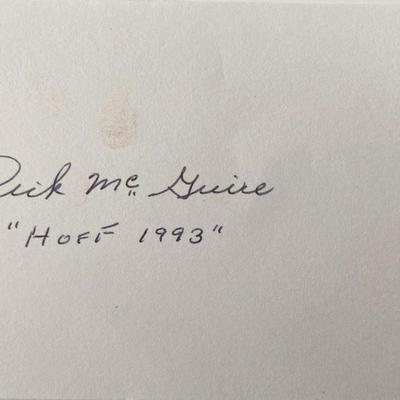 Dick McGuire HOF 1993 original signature