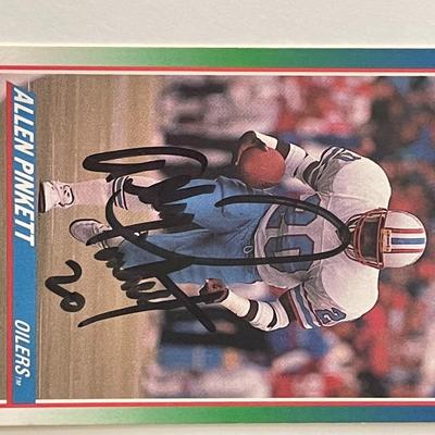 Houston Oilers Allen Pinkett 1990 Score #22 signed trading card