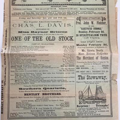 Proctor's Grand Opera House newspaper