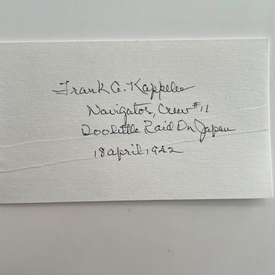 Frank Kappeler original signature cut Doolittle Raider WWII Tokyo