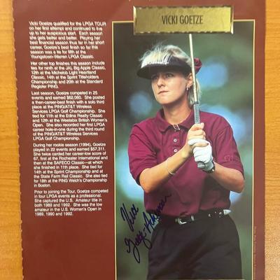 Vicki Goetze signed LGPA profile page