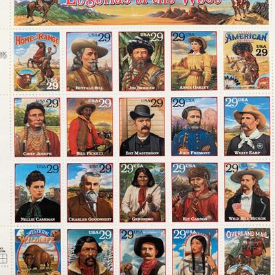 1994 29c Legends of the West, Sheet of 20 Stamps #2869