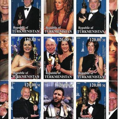 73rd Annual Academy Awards - Turkmenistan - Cinderella Stamp Set