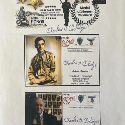 Medal of Honor Charles H. Coolidge signed photo