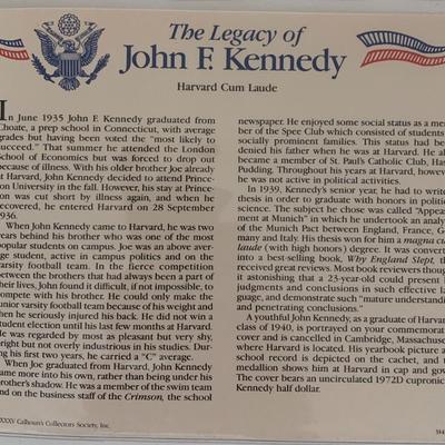 John F. Kennedy commemorative cover with coin