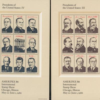 1986 Ameripex '86 Presidents of the United States, sheet set