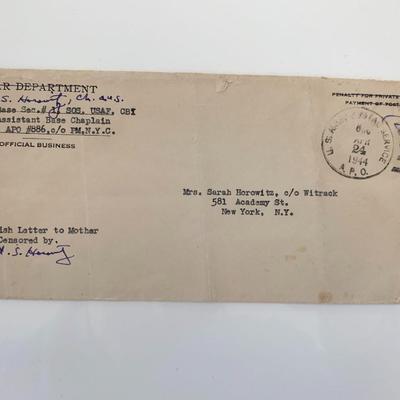 1944 War Department Envelope