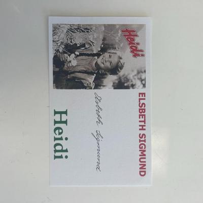 Heidi star Elisabeth Sigmund original signature