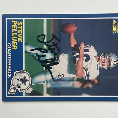 Dallas Cowboys Steve Pelluer 1989 Score #90 signed trading card