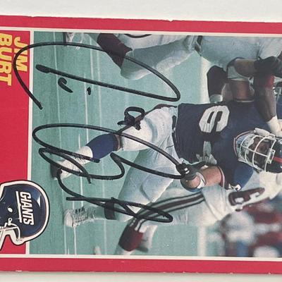 New York Giants Jim Burt 1989 Score #138 signed card