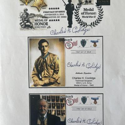 Medal of Honor Charles H. Coolidge signed photo