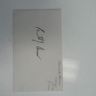Economist and author Kenneth Arrow original signature