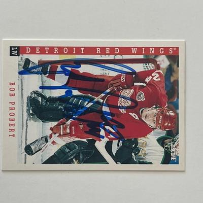 Detroit Red Wings Bob Probert 1993 Score #59 signed trading card