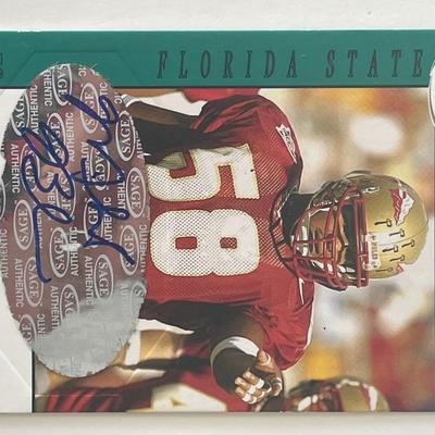 Florida State Seminoles Michael Boulware signed 2004 Sage Hit trading card