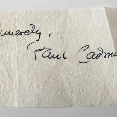 Artist Paul Cadmus original signature