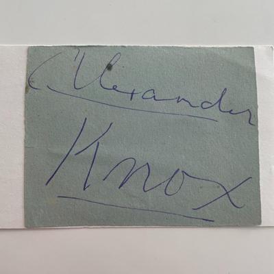 Alexander Knox signature cut