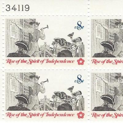 Rise of the Spirit of Independence Plate Block