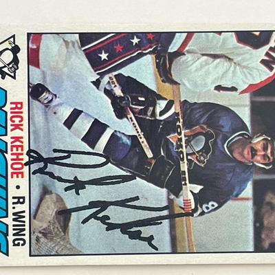 Pittsburgh Penguins Rick Kehoe 1977 Topps #33 signed trading card