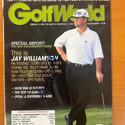 Jay Williamson Signed 2001 Golf World Magazine
