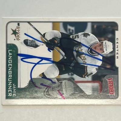 Dallas Stars Jamie Langenbrunner 2001 Upper Deck #116 signed Hockey card