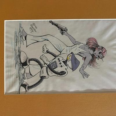 Joshua Quagmire hand drawn signed sketch