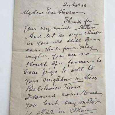Rear Admiral William M. Folger Signed Letter