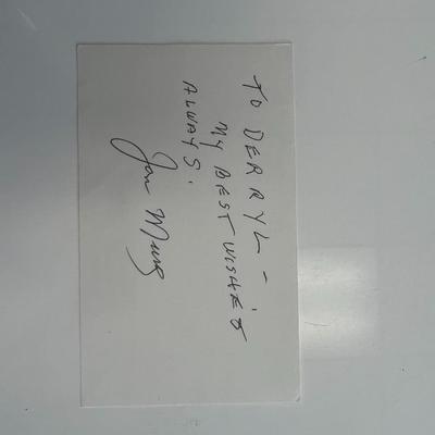 Comedian Jan Murray original signature