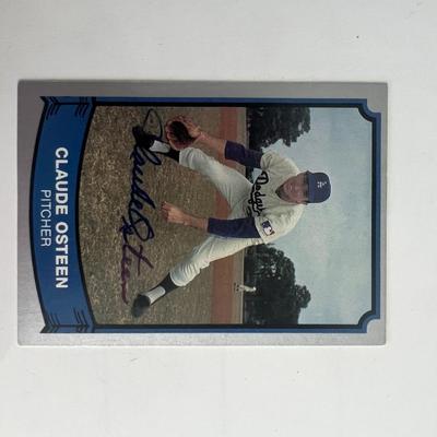 LA Dodgers Claude Osteen signed trading card