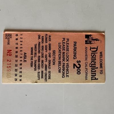 Disneyland park Vintageing ticket