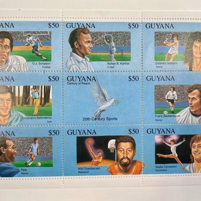 Sports Greats Guyana  Stamp Set