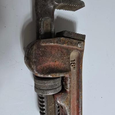 2 Vintage 14" Pipe Wrenches – Heavy Duty Steel