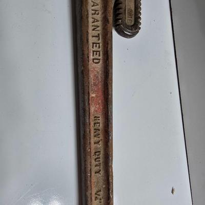 2 Vintage 14" Pipe Wrenches – Heavy Duty Steel