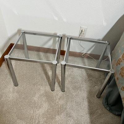 Lot 293 Chrome square stacking tables
