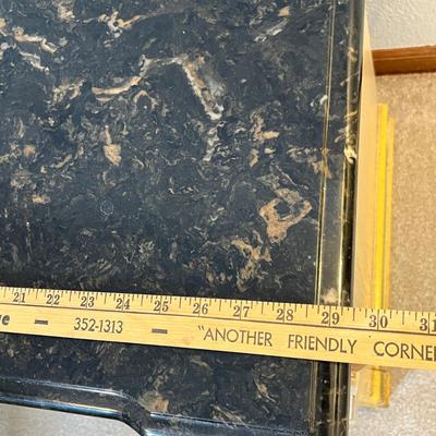 Lot 296 70s granite top night stand
