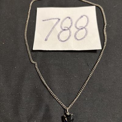 Black Stone Heart Necklace