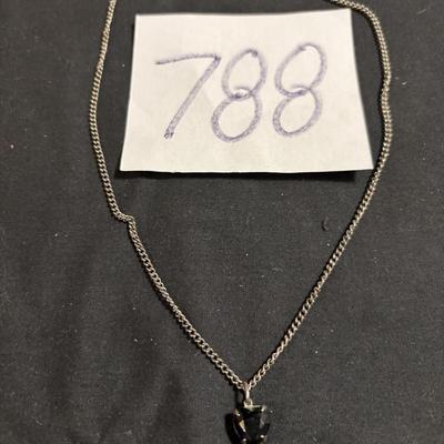 Black Stone Heart Necklace