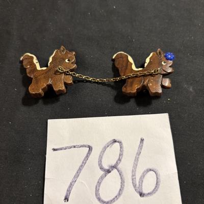 Vintage Wooden Skunk Pins