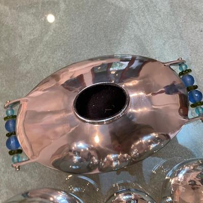 Lot 318 Chrome Tray w/ Mercury Glass balls