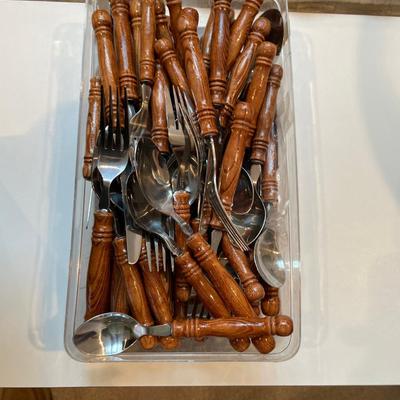 Lot 319 Lot of Bamboo Style Flatware