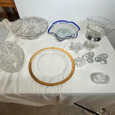 Lot 340 Lot of Clear glass items