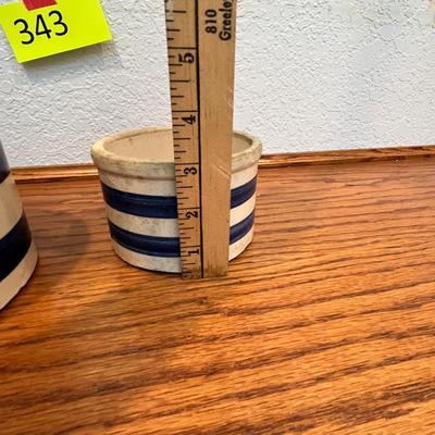 Lot 343 Blue Band Crock Bowls