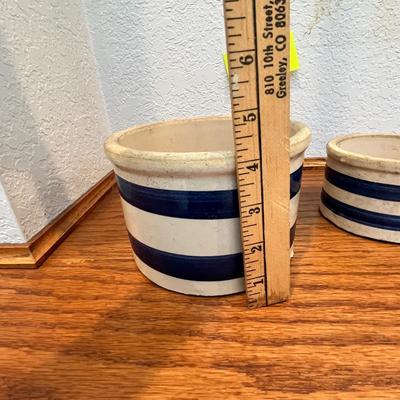 Lot 343 Blue Band Crock Bowls