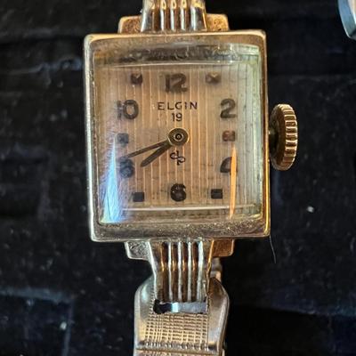 Lot Vintage Watches - Bulova Rolled Gold, Elgin Gold Filled, Timex,